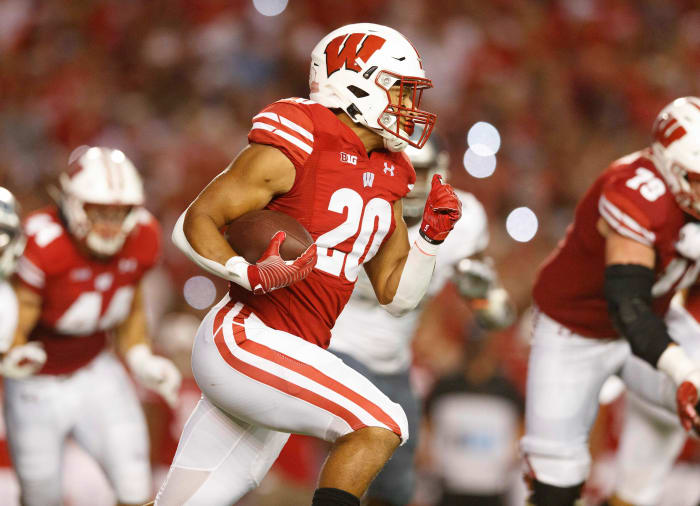 Wisconsin running back Isaac Guerendo.